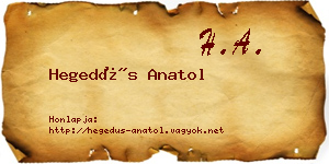 Hegedűs Anatol névjegykártya